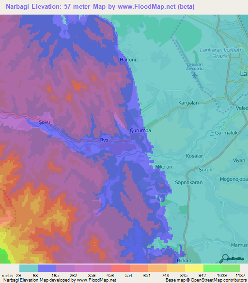 Narbagi,Azerbaijan Elevation Map