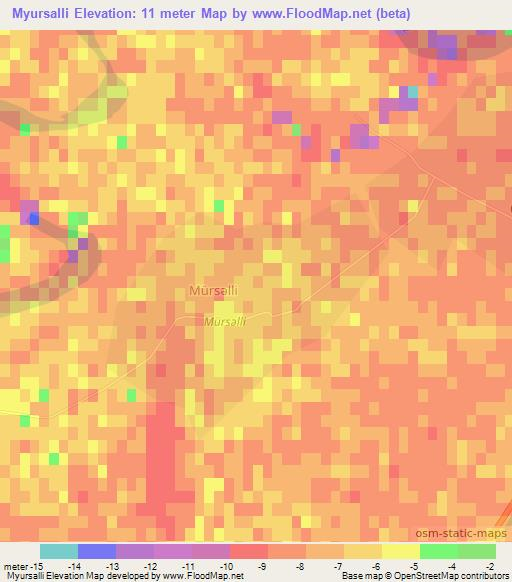 Myursalli,Azerbaijan Elevation Map