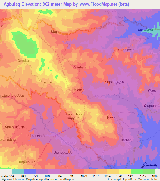 Agbulaq,Azerbaijan Elevation Map