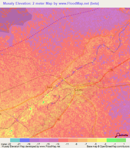 Musaly,Azerbaijan Elevation Map