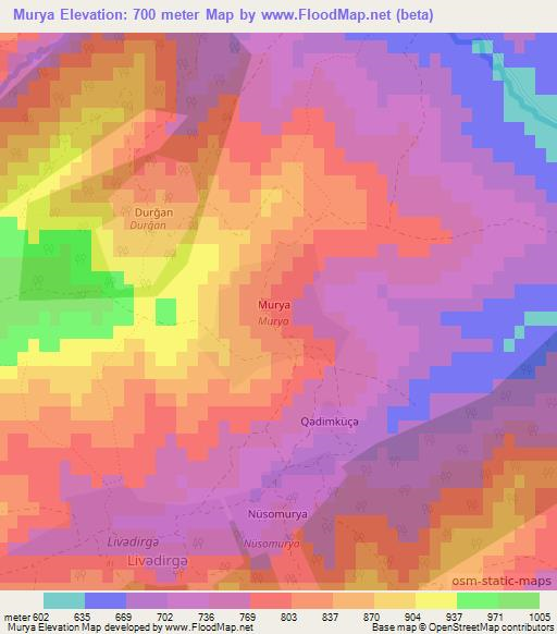 Murya,Azerbaijan Elevation Map