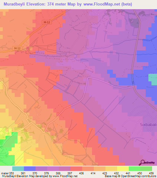 Muradbeyli,Azerbaijan Elevation Map