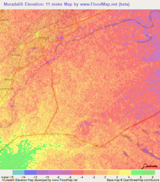 Muradalili,Azerbaijan Elevation Map