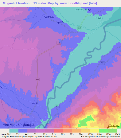 Muganli,Azerbaijan Elevation Map