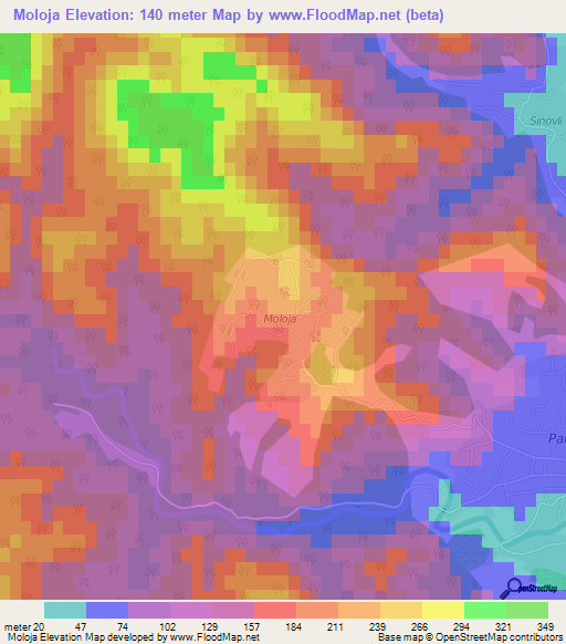Moloja,Azerbaijan Elevation Map