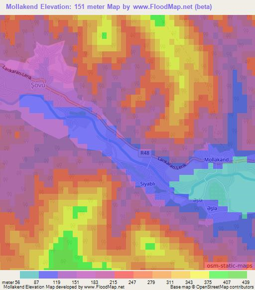 Mollakend,Azerbaijan Elevation Map