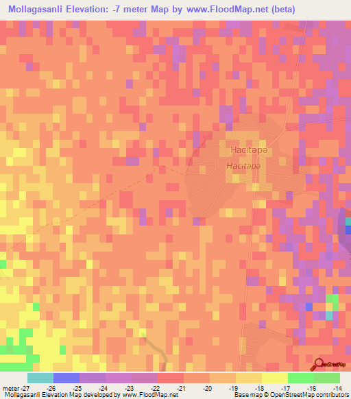 Mollagasanli,Azerbaijan Elevation Map