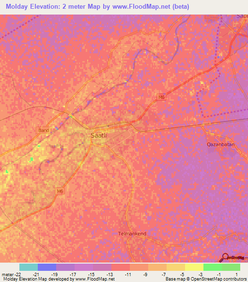 Molday,Azerbaijan Elevation Map