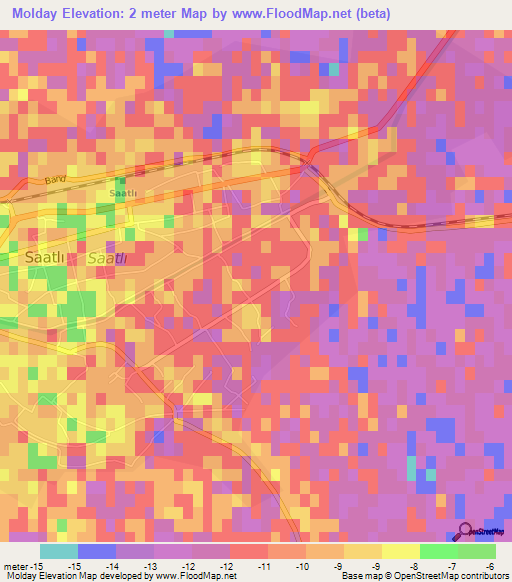 Molday,Azerbaijan Elevation Map