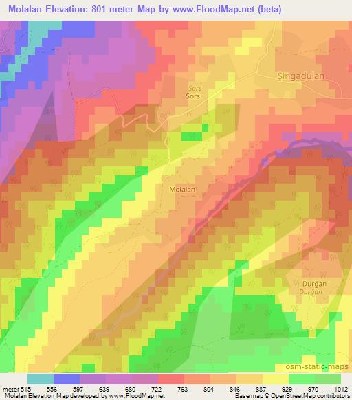 Molalan,Azerbaijan Elevation Map