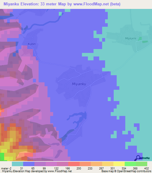 Miyanku,Azerbaijan Elevation Map