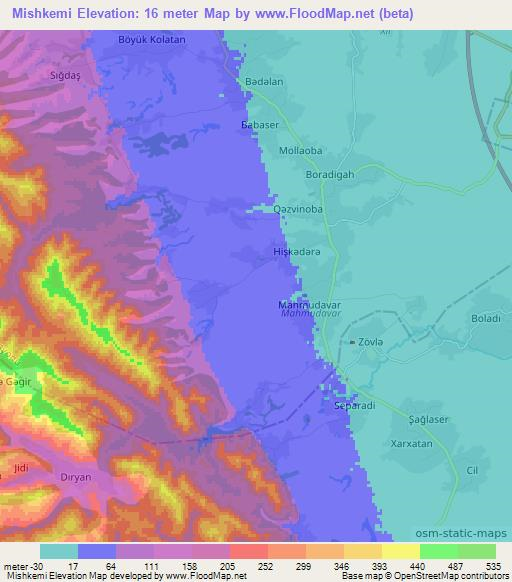 Mishkemi,Azerbaijan Elevation Map