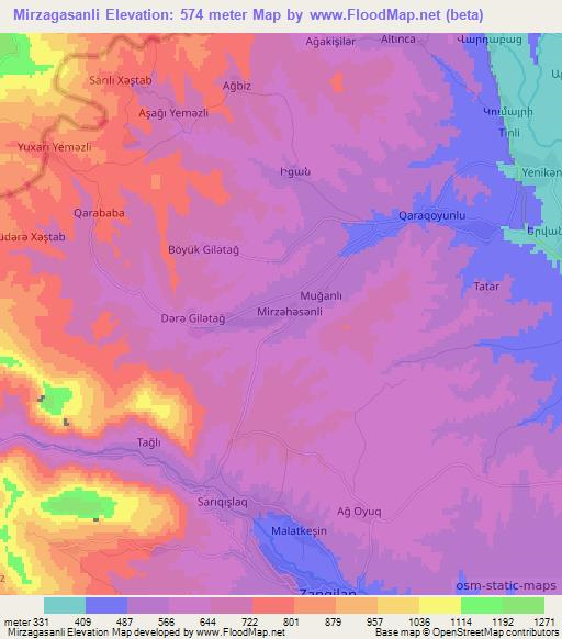 Mirzagasanli,Azerbaijan Elevation Map