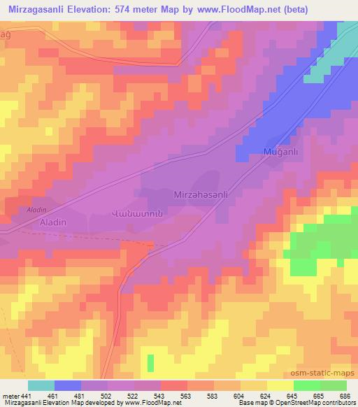 Mirzagasanli,Azerbaijan Elevation Map