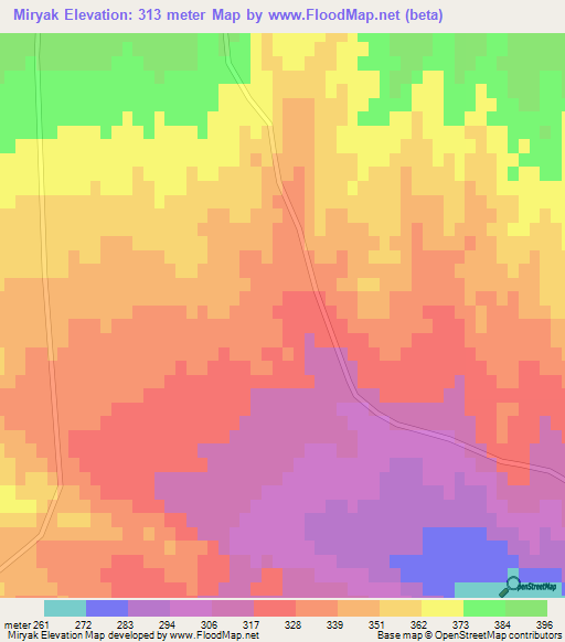 Miryak,Azerbaijan Elevation Map