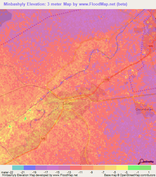 Minbashyly,Azerbaijan Elevation Map