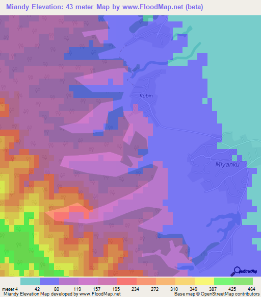 Miandy,Azerbaijan Elevation Map