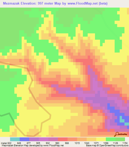 Mezmazak,Azerbaijan Elevation Map