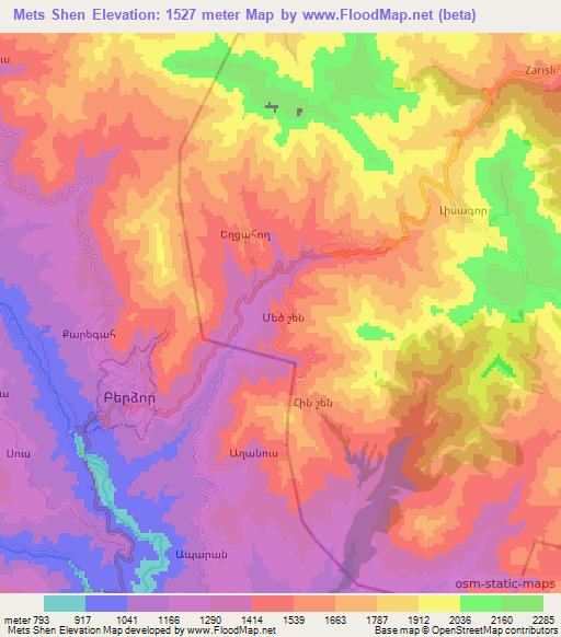 Mets Shen,Azerbaijan Elevation Map