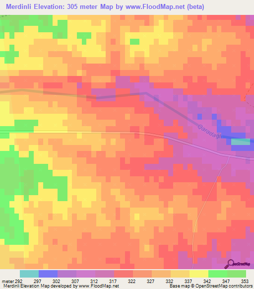 Merdinli,Azerbaijan Elevation Map