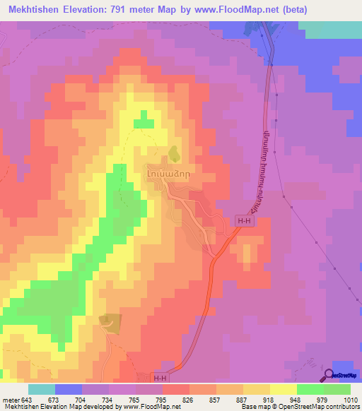 Mekhtishen,Azerbaijan Elevation Map