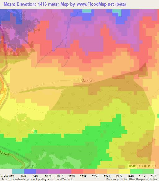 Mazra,Azerbaijan Elevation Map