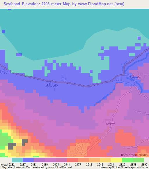 Seyfabad,Iran Elevation Map