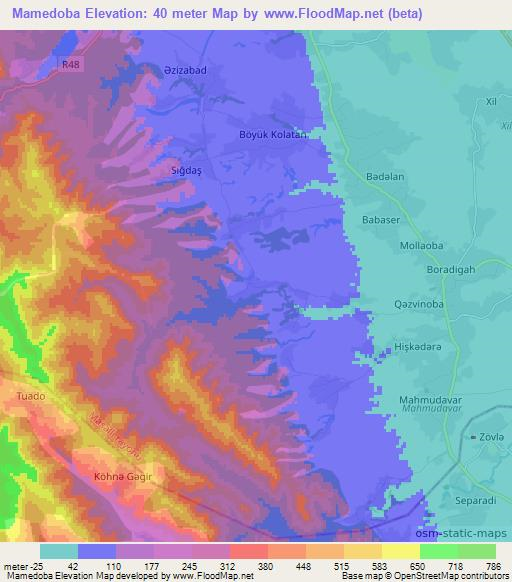 Mamedoba,Azerbaijan Elevation Map