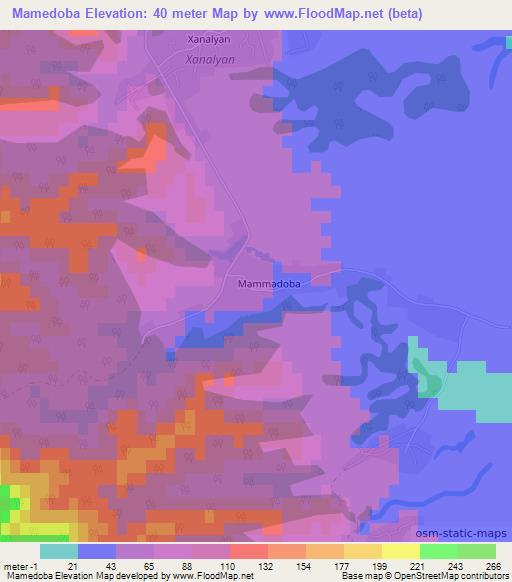 Mamedoba,Azerbaijan Elevation Map