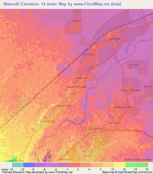 Mamedli,Azerbaijan Elevation Map