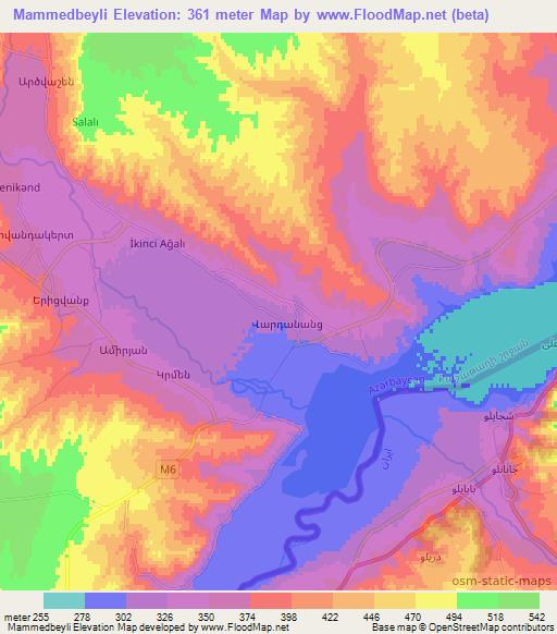Mammedbeyli,Azerbaijan Elevation Map