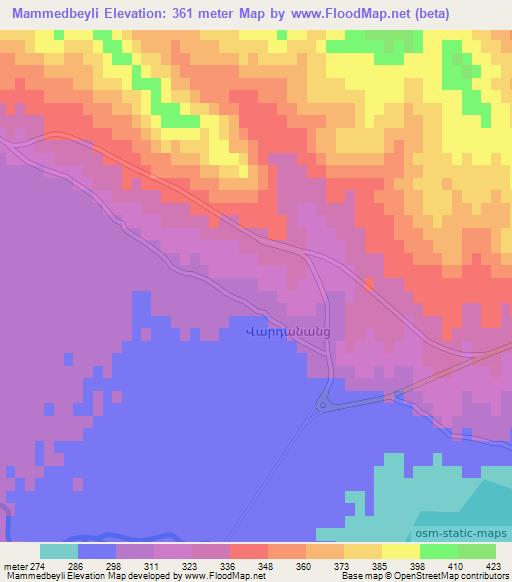 Mammedbeyli,Azerbaijan Elevation Map