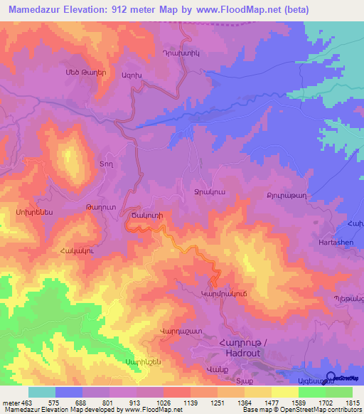 Mamedazur,Azerbaijan Elevation Map