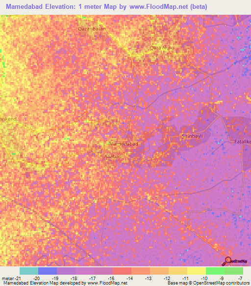 Mamedabad,Azerbaijan Elevation Map