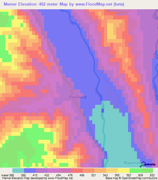 Memer,Azerbaijan Elevation Map