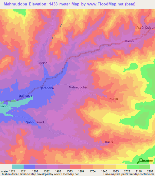 Mahmudoba,Azerbaijan Elevation Map