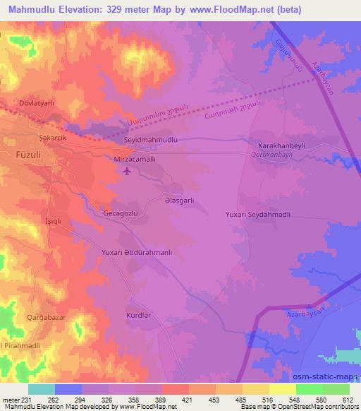 Mahmudlu,Azerbaijan Elevation Map