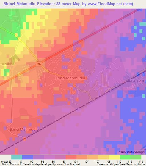 Birinci Mahmudlu,Azerbaijan Elevation Map