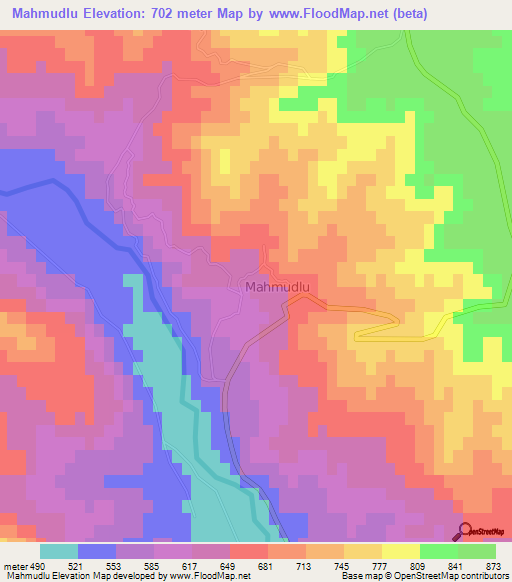 Mahmudlu,Azerbaijan Elevation Map