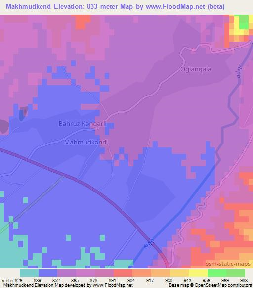 Makhmudkend,Azerbaijan Elevation Map