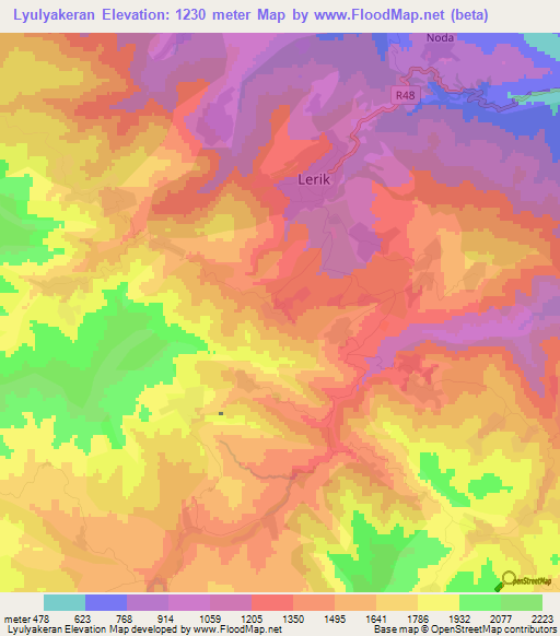 Lyulyakeran,Azerbaijan Elevation Map