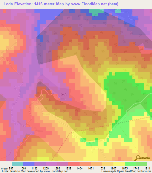 Loda,Azerbaijan Elevation Map