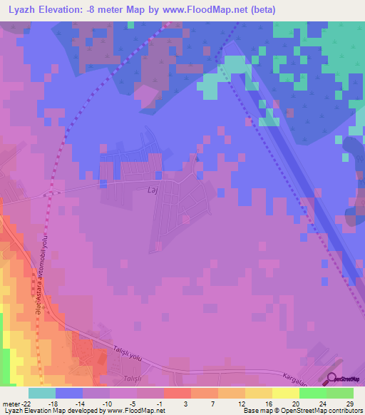 Lyazh,Azerbaijan Elevation Map