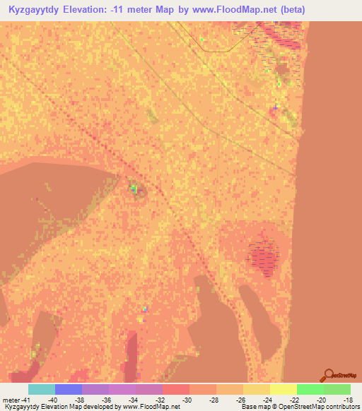 Kyzgayytdy,Azerbaijan Elevation Map