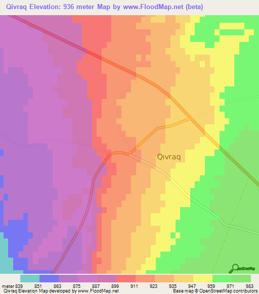 Qivraq,Azerbaijan Elevation Map