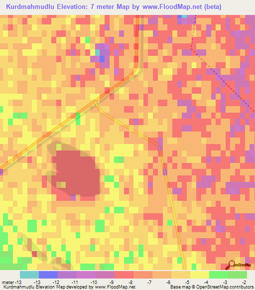 Kurdmahmudlu,Azerbaijan Elevation Map