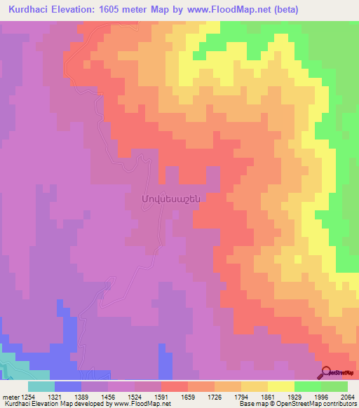 Kurdhaci,Azerbaijan Elevation Map