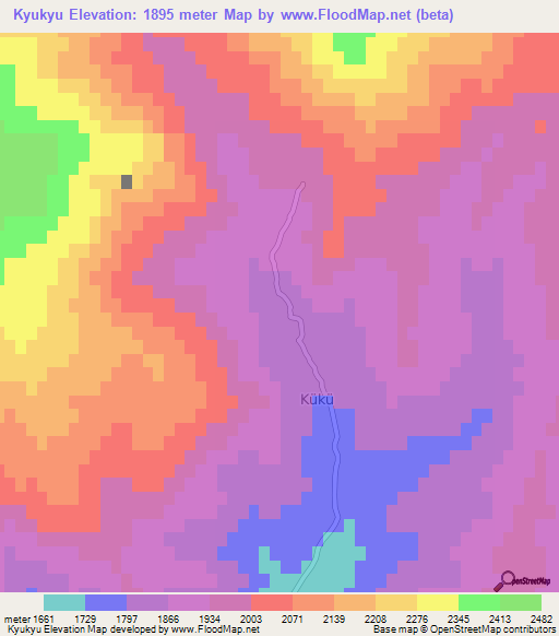 Kyukyu,Azerbaijan Elevation Map