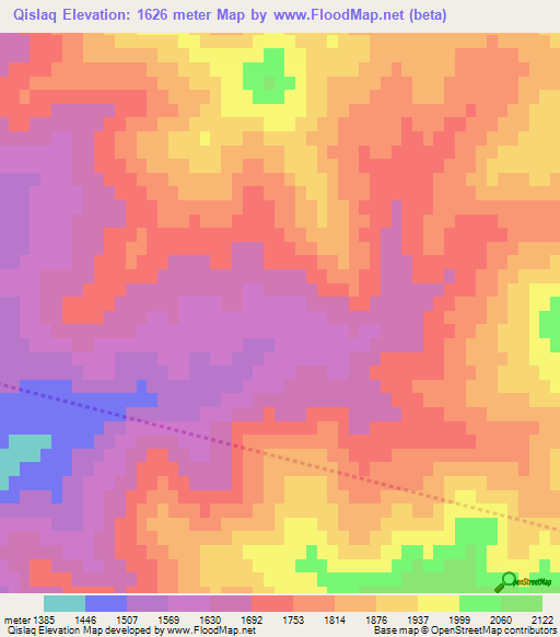 Qislaq,Azerbaijan Elevation Map