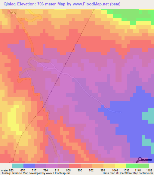 Qislaq,Azerbaijan Elevation Map